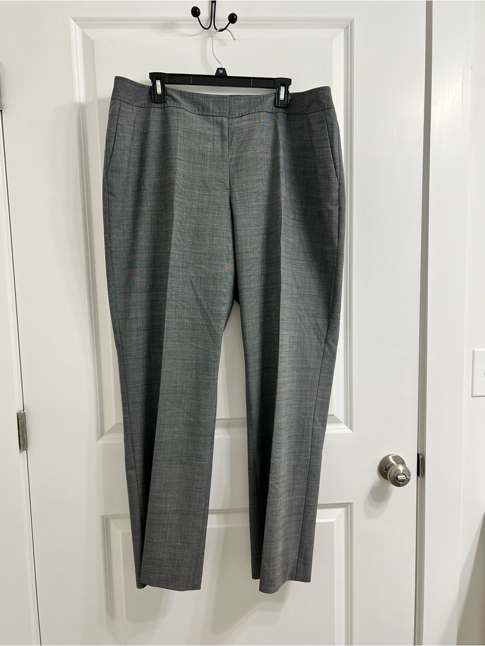 NWT Talbots Women’s 18W Gray Wool Blend Front Fly Trousers Front/Back Pockets
